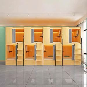 Вертикальные двухместные капсулы для сна умный шкаф в комплекте компактная Капсульная двухъярусная кровать для общежитий небольшая панель спальни отеля - Product Image 2