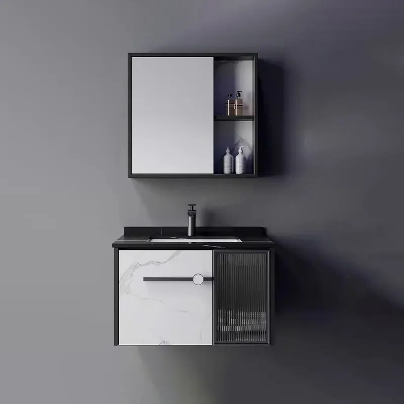 Combinación de gabinete de baño de tablero ecológico de viento simple moderno se puede utilizar en hoteles, familias