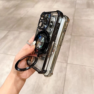ワイヤレス充電4コーナー耐衝撃スマートシェルケースforiPhone 15 16 Pro Max 14 13 XSMAX耐久性のあるPC電気メッキ仕上げ