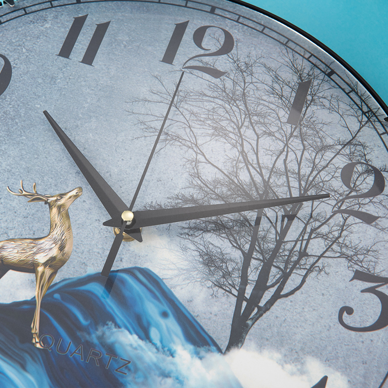 Concave and convex glass wall clock elk clock face 12 inch