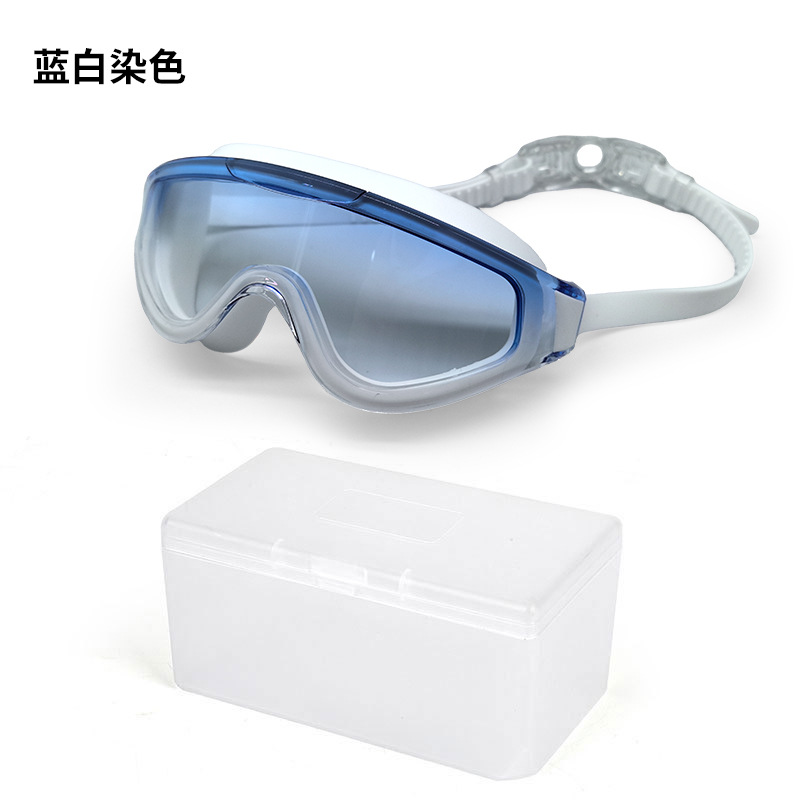 Blue and white dyed (original swimming goggle case included)