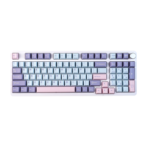Teclado mecánico Mathew KC98 para juegos, 98 teclas, retroiluminado RGB, programable, inalámbrico/con cable, teclado de ordenador con perilla de volumen - Product Image 1