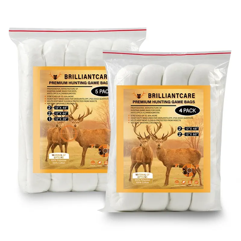 Rolados Heavy Duty Quarter Bags, Big caça Jogo sacos de carne para Elk, Caribou, cervos, 48 polegadas x4, 28 polegadas x1