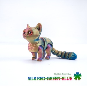 可爱的3D打印小猫动作人物，带可伸缩尾部活动关节玩具模型，用于汽车装饰或儿童礼物 - Product Image 5