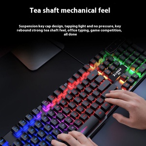 Juego de teclado y ratón con cable de color claro/escritorio/oficina/Esports Compatible con ordenador portátil - Product Image 4