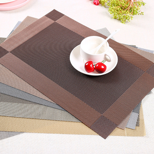 PVC KitchenTable Mats餐垫交织编织乙烯基防滑杯垫绝缘餐垫耐用可洗桌垫 - Product Image 1