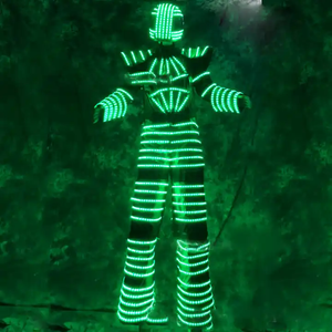 FUNTOYS costumi luminosi da ballo Robot a LED costumi leggeri set Controller di programmazione casco Cosplay Nightclub di Halloween