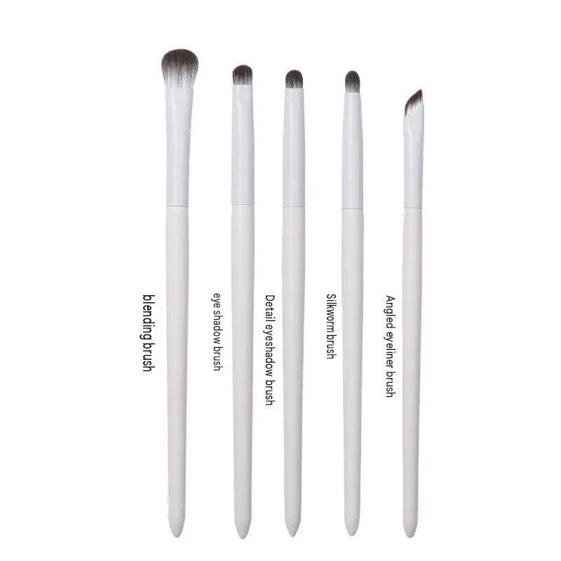 5 white porcelain eyeshadow brushes