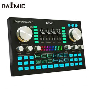 Tarjeta de sonido profesional A2, compatible con equipo de instrumentos musicales, tarjetas de sonido de 48v, transmisión de micrófono, venta al por mayor - Product Image 4