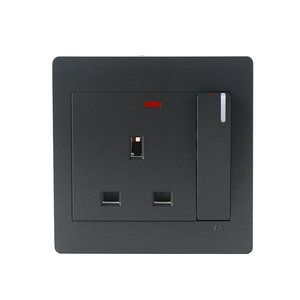 Multiple Colors Available Square Three-hole <strong>Socket</strong> <strong>With</strong> <strong>Switch</strong> Button and Indicator Light - Product Image 1