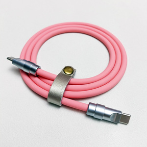 Dayanıklı 1m USB C kablo 100W ekstra kalın akıllı PD 66W hızlı şarj veri transferi saf bakır tipi C dayanıklı yumuşak silikon telefon - Product Image 1