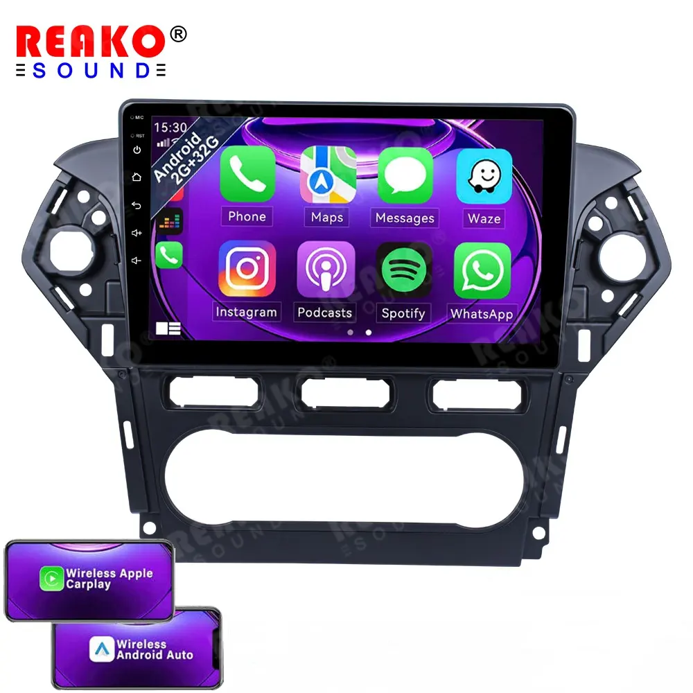 Reproductor de Radio estéreo para coche Android P15 4Core 1,8 GHz para Ford Mondeo 2011-2013 compatible con 4K Video Carplay DVR