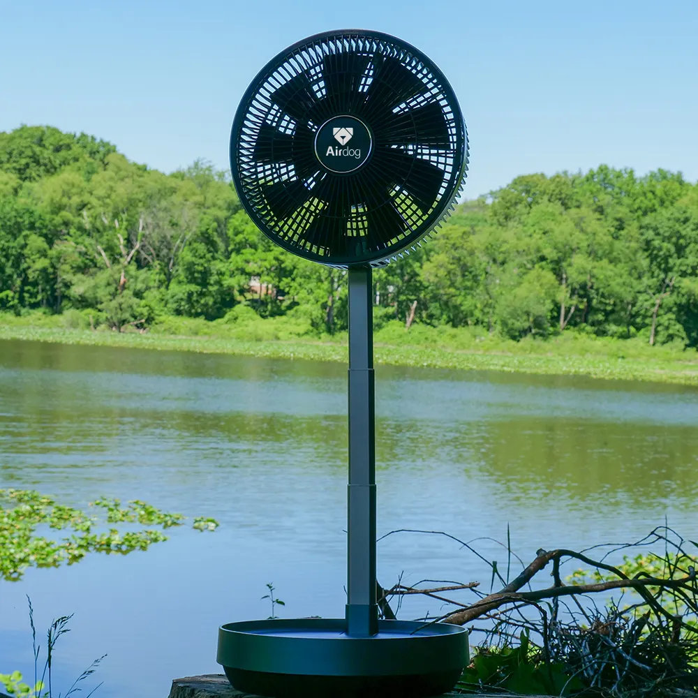 Ventilador leve dobrável grande angular oscilante carregável sem fio para acampamento ao ar livre