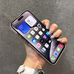Itme iki renk temizle şeffaf Anti sarı akrilik Pc darbeye geri telefon iphone için kılıf 16 15 14 13 12 11 kabuk - Product Image 3