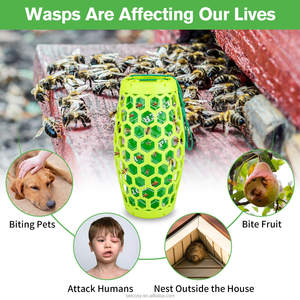 Chingyoo <strong>Wasp</strong> Trap Bee Catcher Outdoor Hanging With 4 Sticky <strong>Bug</strong> Boards,Non-Toxic And Reusable Yellow Jacket Trap For Garden - Product Image 3