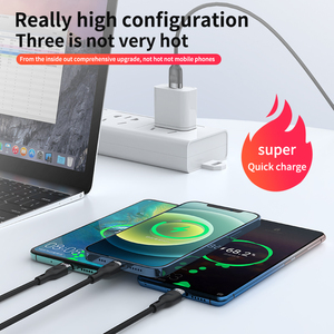 สายชาร์จ2024ข้อมูลอย่างรวดเร็ว afc/fcp/scp/qc/vooc สำหรับ iPhone Android Micro Type-C สายชาร์จ3 in 1 - Product Image 3