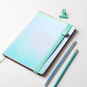 Cubierta holográfica de cuero de imitación, cuaderno diario de marca personalizada, brillante y suave - Product Image 1