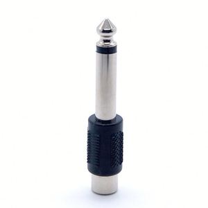 6.5mm 1/4 "erkek konnektör RCA dişi ses adaptörü Mono Jack tak plastik tıpa yuvarlak dişi adaptör cabrio erkek tak 6.5 - Product Image 1