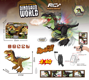Yeni ışıklar müzik simülasyon 2.4G kol saati uzaktan kumanda 360 dönen yürüyüş t-rex RC sprey dinozor Robot oyuncaklar için çocuklar - Product Image 6