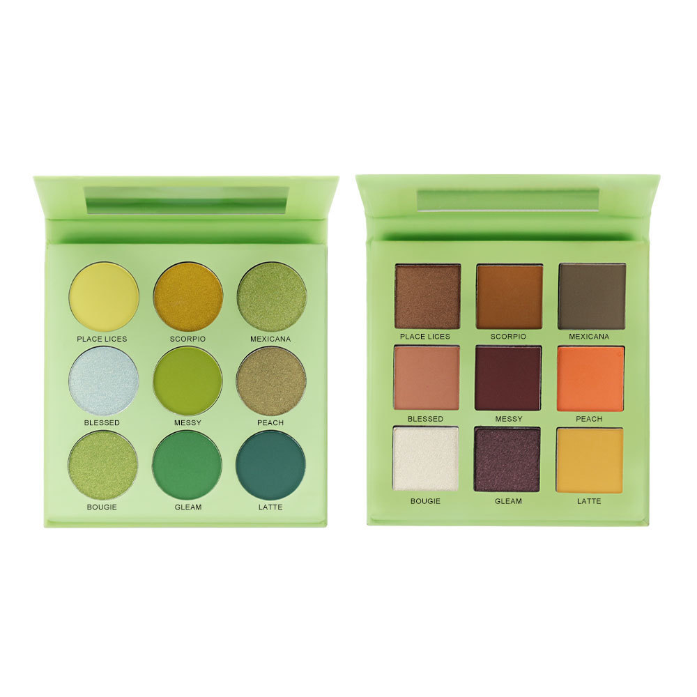 9 color light green eyeshadow palette