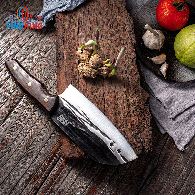 Manufacturers Full Tang Slicing Knives Big Boning Butcher Knife Handmade Hammered Forged Kitchen Chef Knife