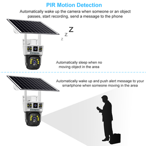JOAREON V380 4MP Cámara de red de doble lente Gran angular Tres imágenes Ultra-Low-Power PIR Body Infrared Sensing PTZ Cámara solar - Product Image 6