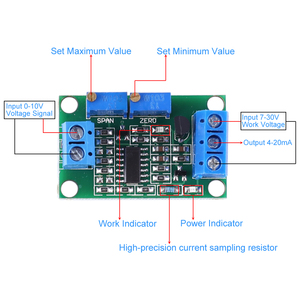 DC 0-10V to 4-20mA Non-Isolated <strong>Voltage</strong> to Current Converter Module LED Indicator DC7-30V - Product Image 2