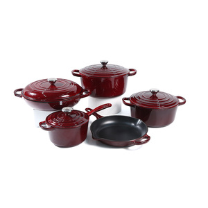 Chất lượng cao 5 Piece men gang <span class=keywords><strong>Cookware</strong></span> <span class=keywords><strong>Set</strong></span> soong Hà Lan lò súp & chứng khoán chậu chiên chậu và chảo Bộ - Product Image 4