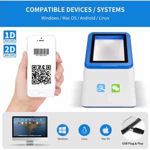 Lector de código QR 2D de alto rendimiento, plataforma de escaneo automático, escáner de código de barras de escritorio con cable USB - Product Image 5
