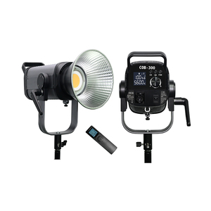ไฟวิดีโอ LED 300วัตต์แฟลช5600K COB เอาท์พุตไฟต่อเนื่อง89600lux/ไฟถ่ายภาพยาว1ม. พร้อมรีโมทคอนโทรล2.4ก.
