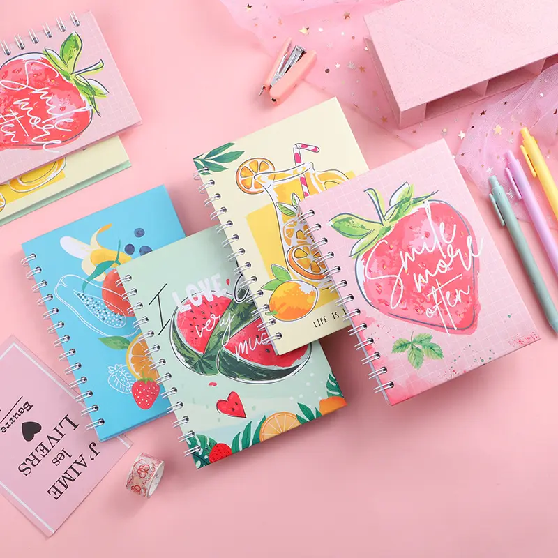 Life Is Lemon Kawaii Cute Fruit Notebook quaderno a spirale in carta spessa per ragazze