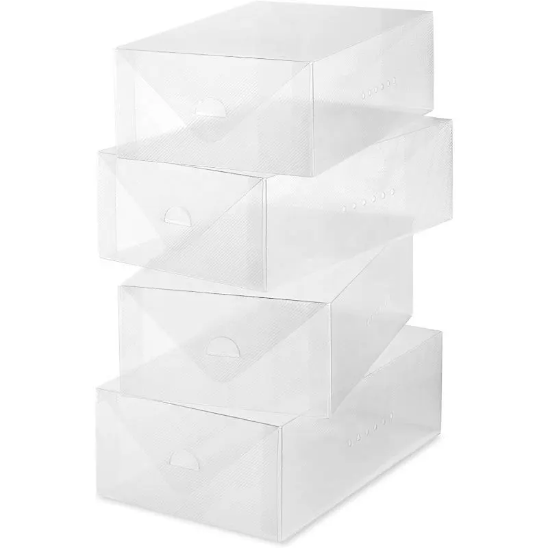 APEX CCC Approved Acrylic PP Clear Shoe Storage Boxes Clothes Storage Cubes in Living Room