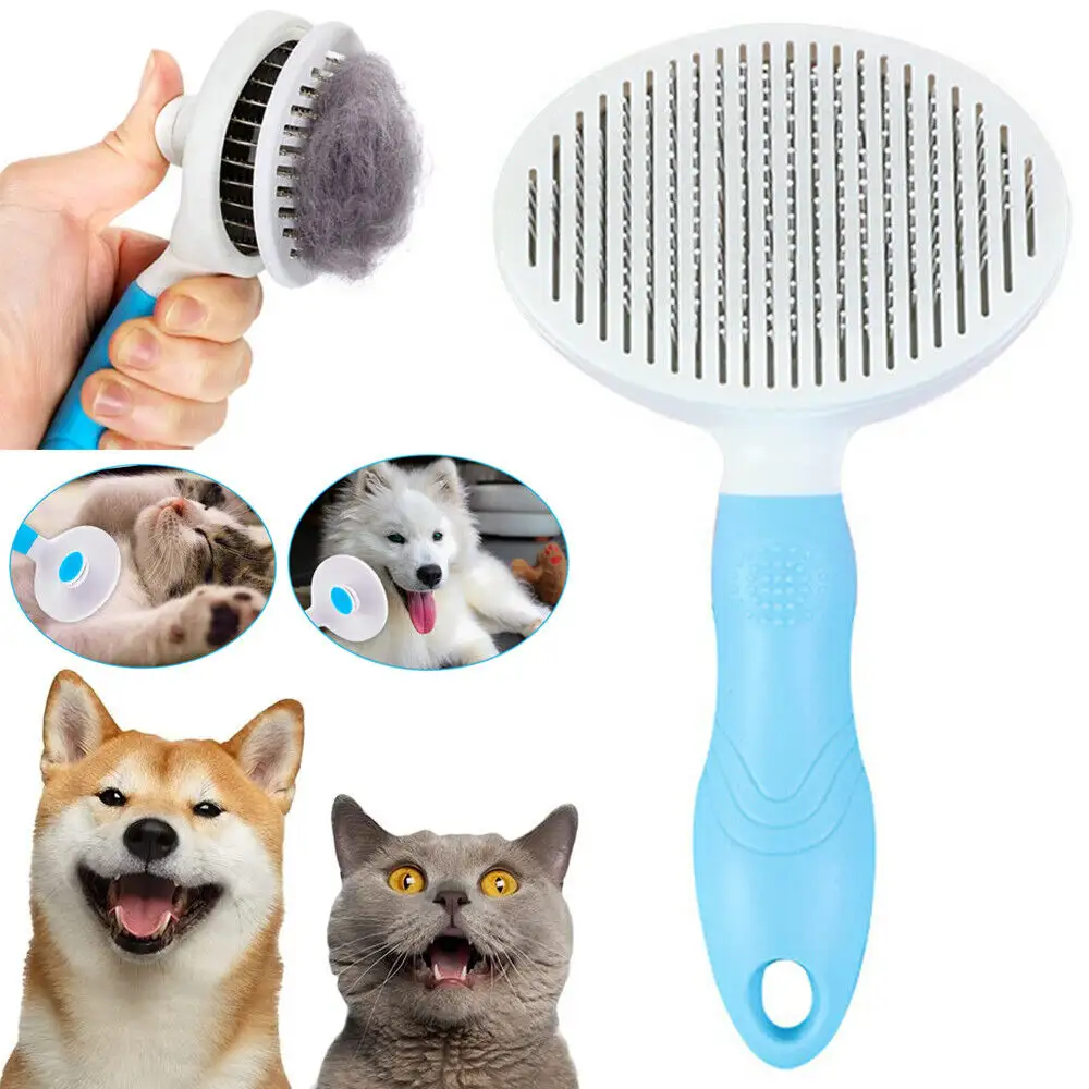 Factory Wholesale Professional Pet Double Side Stainless Steel Dematting Rake Comb Dog Cat Hair Removal Grooming Brush