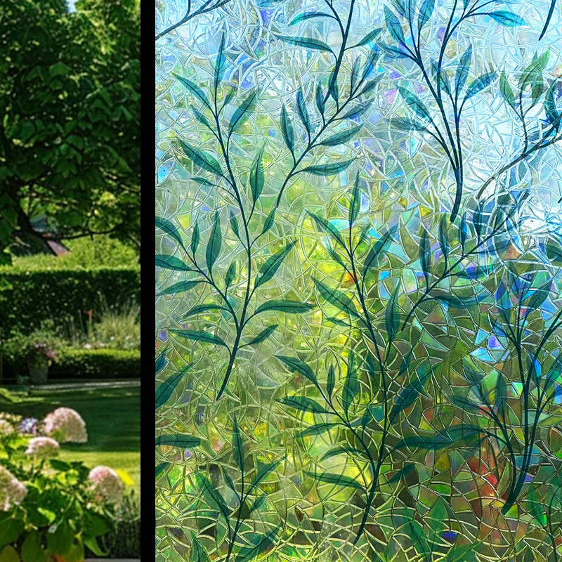 Motif de feuilles de cristal de couleur60*100cm