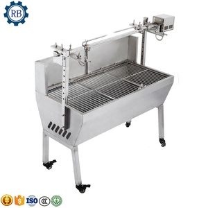 广泛使用的旋转式沙瓦玛机木炭鸭鸡鹅烤肉机银烤肉机1台 - Product Image 4