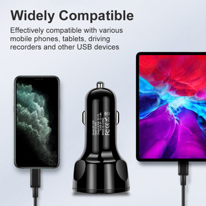 2.1A QC3.0 4 USBカーチャージャー12-32VカーアダプターソケットiPhone用LEDライト付きクイックカーフォンチャージャーSamsungXiaomi - Product Image 4
