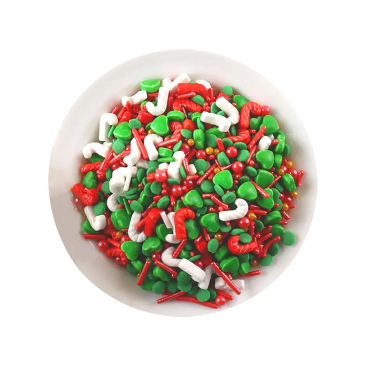 Wholesale Christmas Sugar Bead Baking Decoration Tool Fondant Pressed Candy 130g Birthday Cake Edible Sprinkles