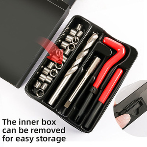 手动工具分类套装，带盘绕螺纹插入件15-25件，M5-M14 5/16-18 3/8-16盒装螺纹修理套装 - Product Image 4