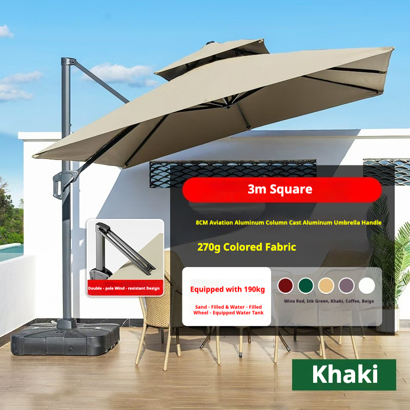 3m,190kg Base,8cm Aluminum Pole,No Light Beads