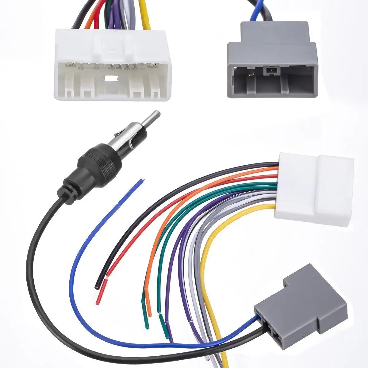 Conector de Audio de antena de arnés de cables de Radio de coche para Nissan estéreo DVD Android reproductor multimedia arnés de Cable de alimentación