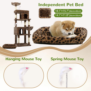 Árbol para gatos resistente y resistente para gatos grandes y Maine Coon de 20 libras + 72 pulgadas de altura 6 postes para rascar hamaca torre para gatos - Product Image 5