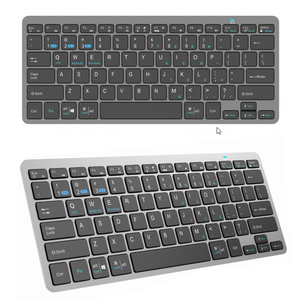 Teclado portátil inalámbrico Bluetooth tri-modo de 2,4 GHz, Mini teclado de oficina Bluetooth recargable ultradelgado para tableta y portátil - Product Image 1