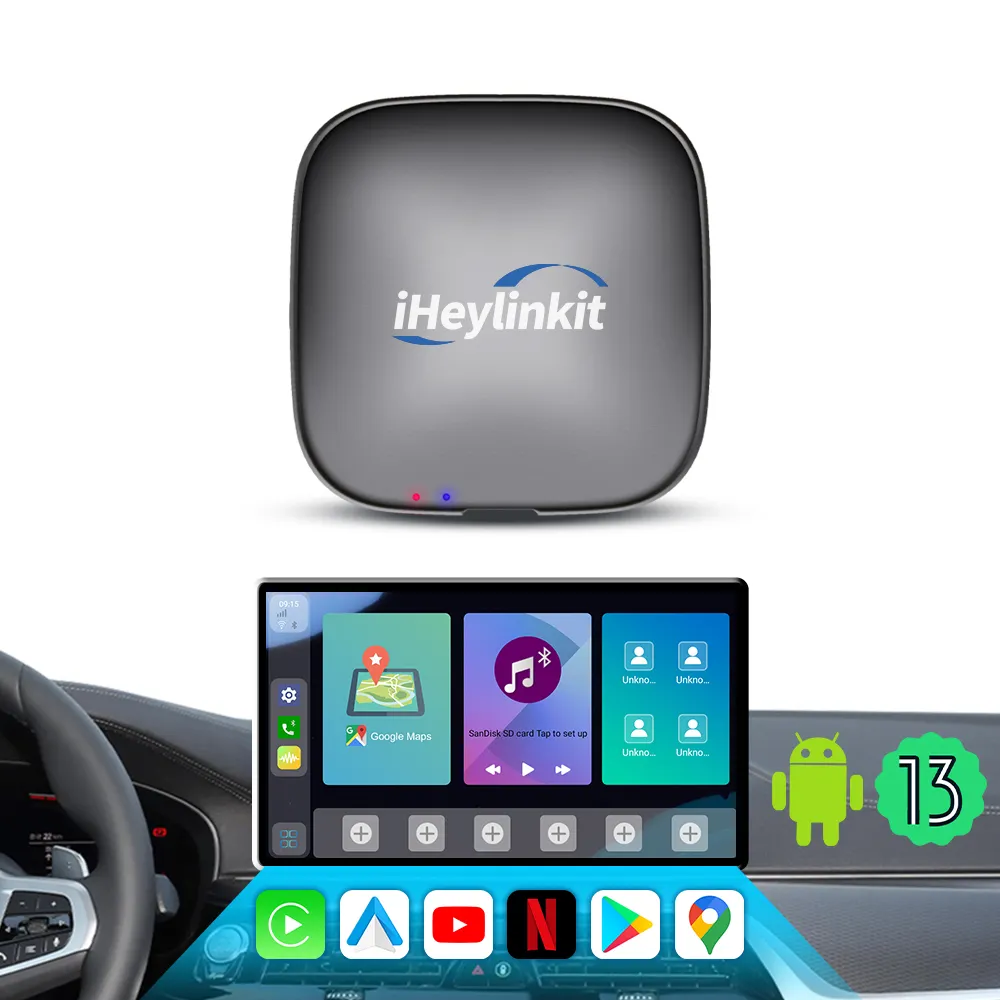 IHeylinkit Android 13 carplay AI Box QCOM Snapdragon 6125 Netflix aplicaciones Google Play Store