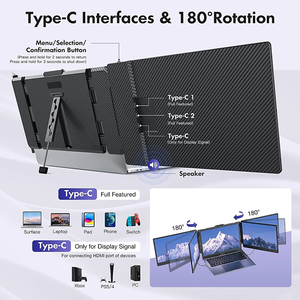14 Inch PC Dual Screen <strong>LCD</strong> <strong>Computer</strong> <strong>Display</strong> Portable Foldable Laptop <strong>Monitor</strong> Extender Triple Screen Office Gaming <strong>Monitor</strong> - Product Image 3