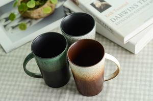 复古粗陶早餐杯批发磨砂北欧杯陶瓷咖啡杯