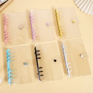 Trasparente colorato durevole pulsante a pressione Pvc A5 6 fori legante Pvc O forma di metallo anello Clip Notebook