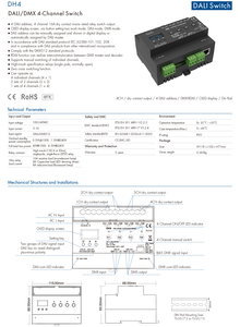 DH4 DALI/DMX 4-Channel <strong>Switch</strong> 100-240VAC 4CH*16A Relay Unit - Product Image 4
