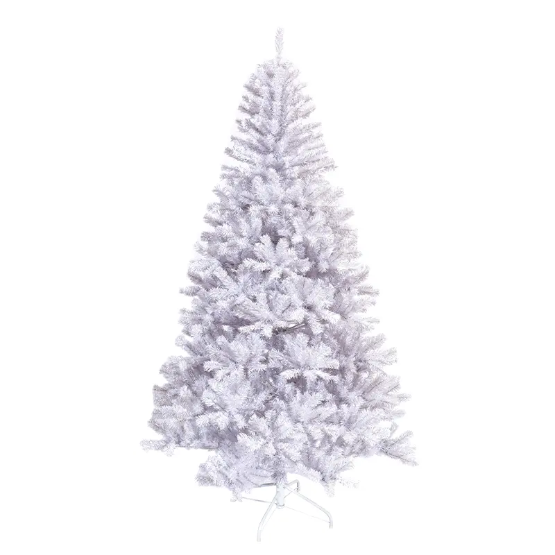 ต้นคริสต์มาสขนาดใหญ่สไตล์สนหรูหราสีขาวสีชมพูปรับแต่งได้ 120 ซม. พร้อมขาตั้งโลหะ