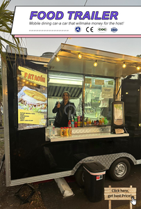 2025 New Galvanized Food Truck Burger Griddle Fryer Chicken Trailer Bakery Concession Cart With Water Raw Material