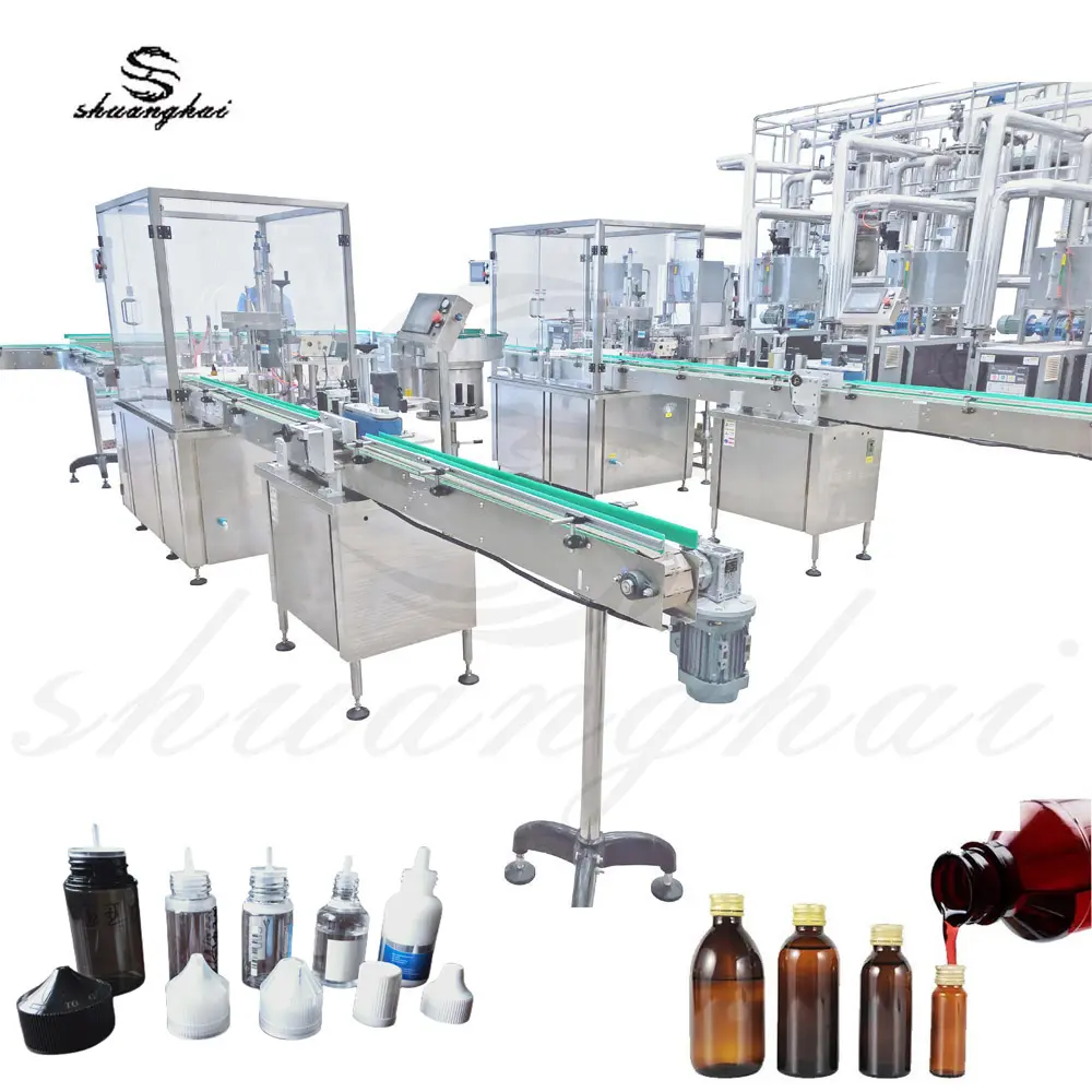 Machine de remplissage automatique de capsulage de bouteille d'huile essentielle d'huile de glycérine végétale personnalisée de 10ml
